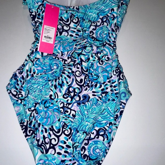 Lilly Pulitzer NWT Flamenco One Piece Swimsuit Light Aqua Spritz Size 0 - Picture 14 of 16
